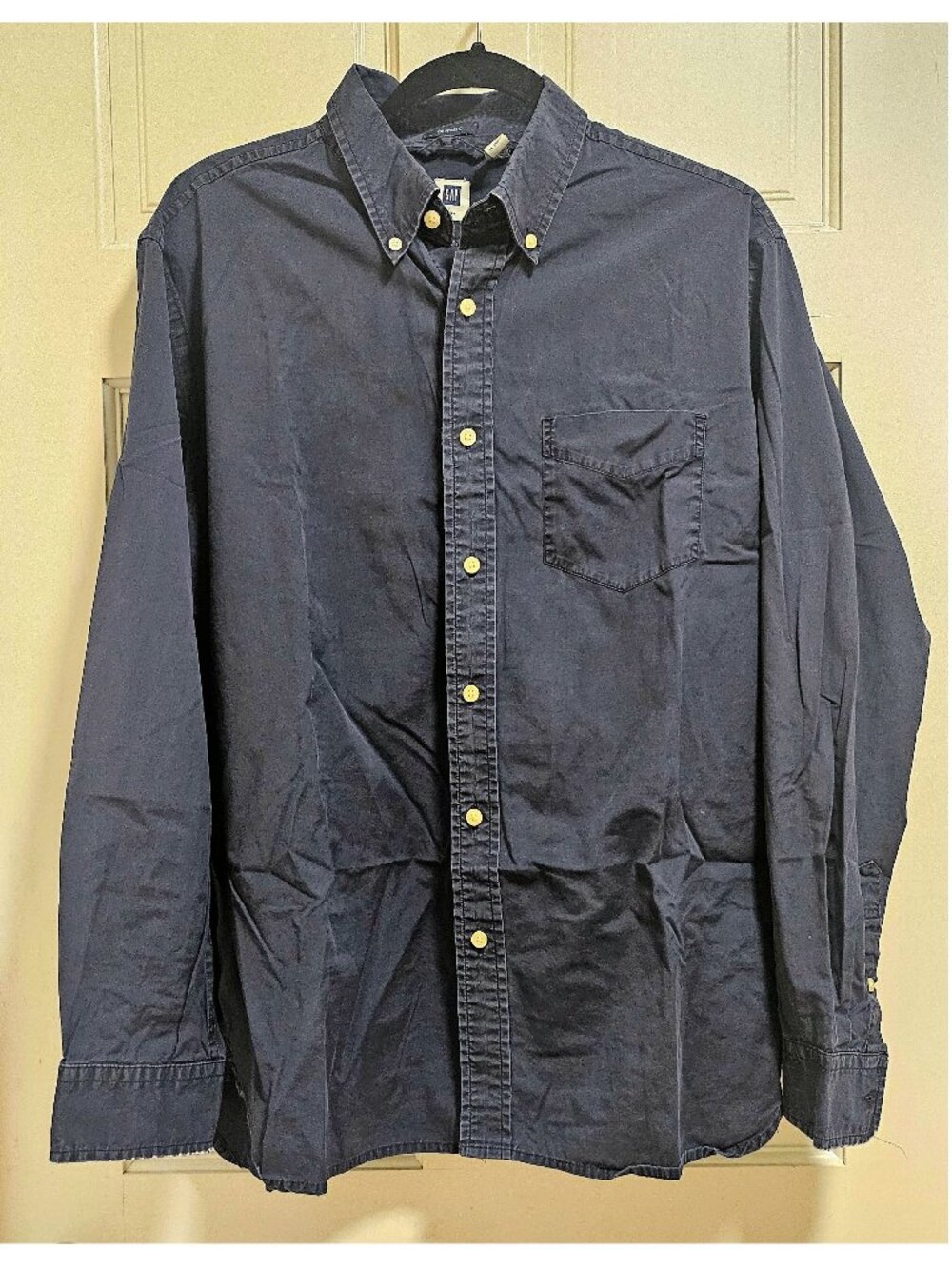💯 GAP Classic Cotton Button Down Shirt in Navy Blue 💯